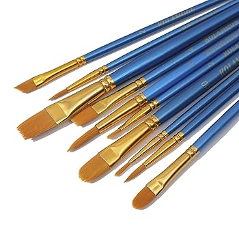 Amazon.co.jp: jwyndsq(おと) 10本水彩画 筆 アクリル絵の具